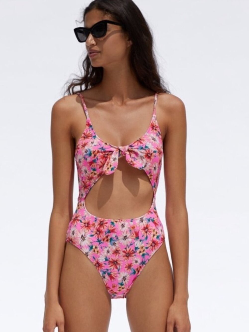 NWT Zara Pink Floral One Piece Bikini